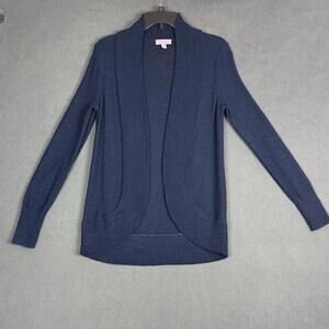 Lilly Pulitzer Cardigan Amalie Navy Open Front Sweater Wrap Preppy Nautical S